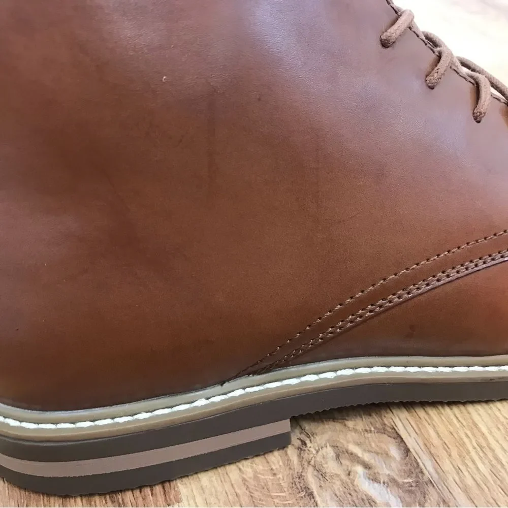 KENNETH COLE REACTION Mens Parker Brown Leather Chukka Boot Lace Up‎ Size 9 New